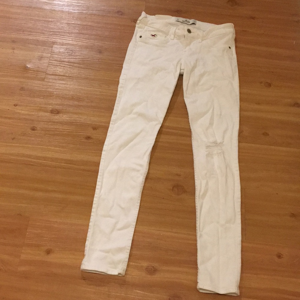 Hollister skinny jeans white denim